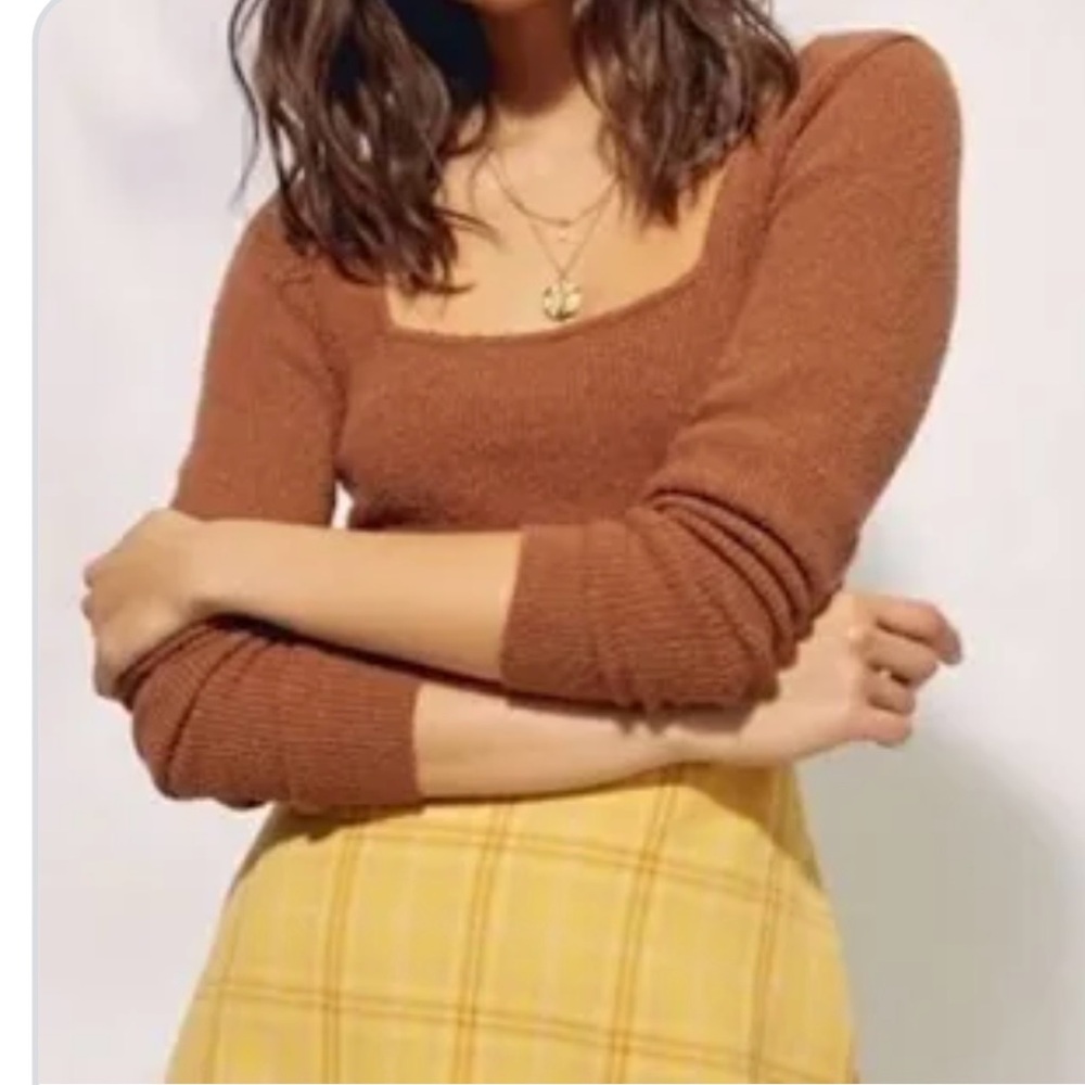 🤎 Aritzia Wilfred terracotta Square Neck Sweater L